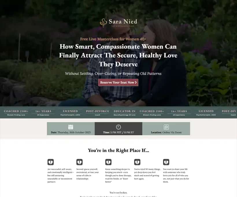 Sara Nied Coaching Relationship Coaching project preview