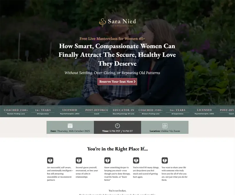 Sara Nied Coaching Relationship Coaching project preview