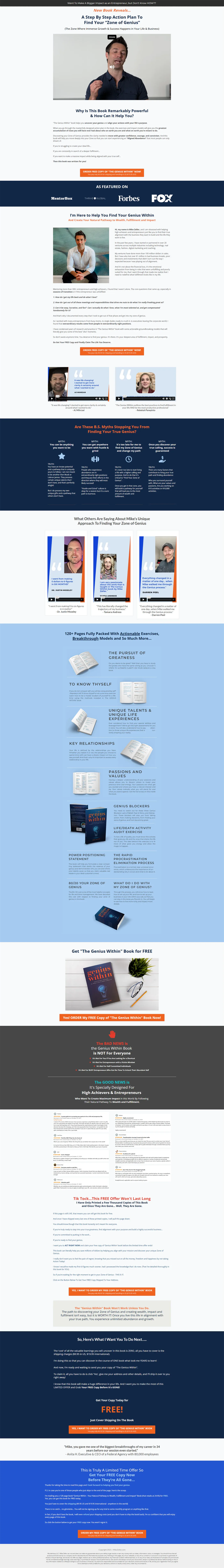 Mike Zeller, coach, consultant and author: Sales page