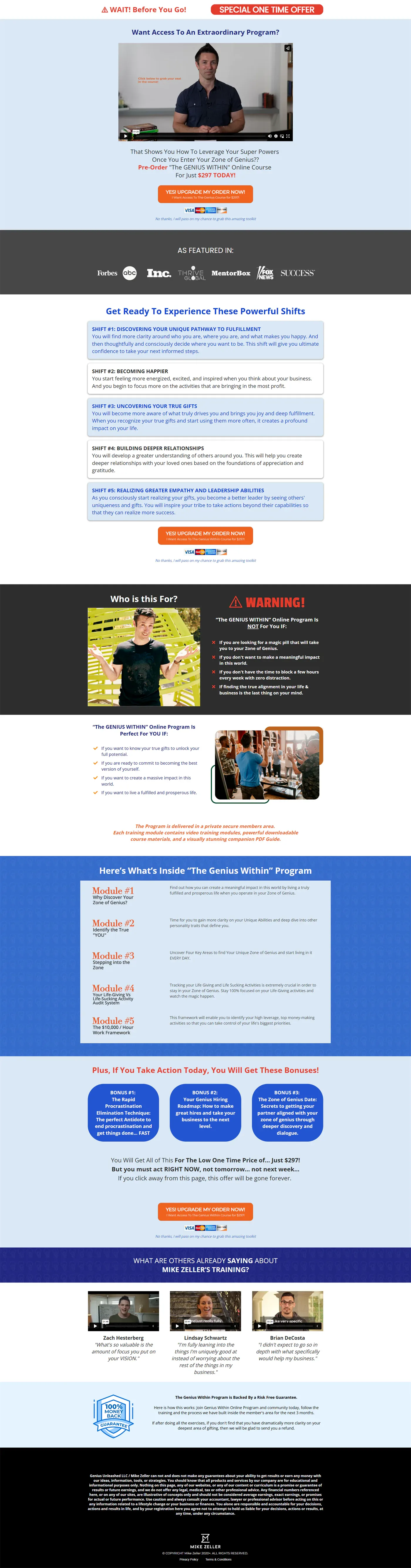 Mike Zeller, coach, consultant and author: OTO 2