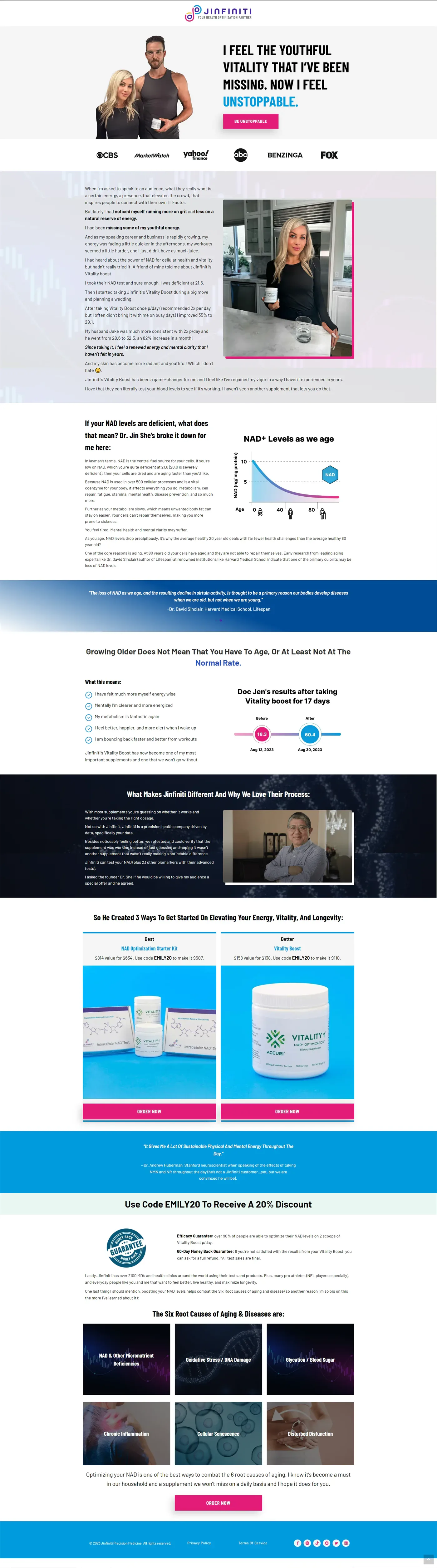 Jinfiniti Precision Medicine: Sales page