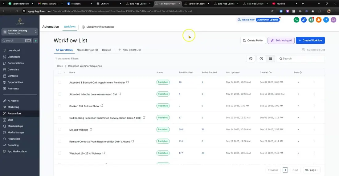 GoHighLevel automation workflows